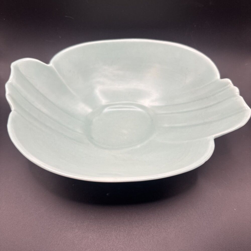 Vintage Bauer Pottery Cal-Art Blue Console Bowl